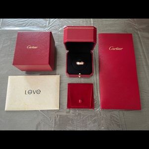 PG Cartier Love Ring 3 Diamonds Size 57